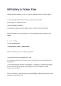 MRI Safety & Patient Care-Exam Questions and Answers