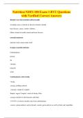 Nutrition NDFS 100 Exam 1 BYU Questions&NewLine;with Verified Correct Answers