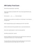 MRI Safety Final Exam Questions and Answers