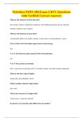 Nutrition NDFS 100 Exam 2 BYU Questions&NewLine;with Verified Correct Answers