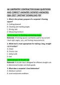 AK Carpentry Contractor Exam Questions and Correct Answers