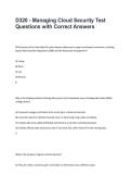 WGU D320 Managing Cloud Security Test Questions and Answers 2026&sol;2027