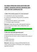 AK Crane Operator Exam Questions and Correct Answers