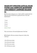 EXAM CCT UPDATED ACTUAL EXAM&NewLine;PAPER 2026 COMPLETE QUESTIONS&NewLine;AND CORRECT ANSWERS GRADED&NewLine;A&plus;&NewLine;