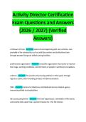 Activity Director Certification Exam Questions and Answers &lpar;2026 &sol; 2027&rpar; &lpar;Verified Answers&rpar; 