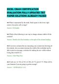EXCEL CRASH CERTIFICATION&NewLine;EVALUATION FULLY UPDATED TEST&NewLine;PAPER SOLUTIONS ALREADY PASSE