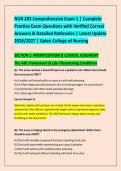 NUR 283 Comprehensive Exam 1 &vert; Complete &NewLine;Practice Exam Questions with Verified Correct &NewLine;Answers & Detailed Rationales &vert; Latest Update &NewLine;2026&sol;2027 &vert; Galen College of Nursing