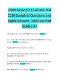 BMW Associate Level ASE Test 2026 Complete Questions and Guide Answers&comma; 100&percnt; Verified Graded A&plus; 