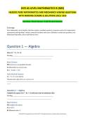 OCR AS Level Mathematics B &lpar;MEI&rpar; H630&sol;01 &ndash; 2026&sol;2027 &ndash; 40 Original Pure Mathematics & Mechanics Questions with Mark Schemes&comma; Diagrams & Fully Worked Solutions