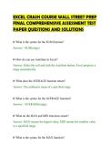 EXCEL CRASH COURSE WALL STREET PREP&NewLine;FINAL COMPREHENSIVE ASSESSMENT TEST&NewLine;PAPER QUESTIONS AND SOLUTIONS&NewLine;