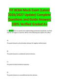 FIT BCBA Mock Exam &lpar;Latest 2026&sol;2027 Update&rpar; Complete Questions and Guide Answers 100&percnt; Verified Graded A&plus;