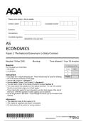 AQA AS Level June 2026 Economics Paper 2 The National Economy in a Global Context Question Paper