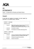 AQA AS Level June 2026 Economics Paper 1 The Operation of Markets and Market Failure Insert