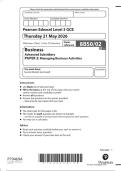 Edexcel AS Level June 2026 Business Paper 2 Managing Business Activities Question Paper