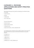 CATEGORY A - PESTICIDE APPLICATIONS AND SAFETY PRACTICE Exam Questions and Answers