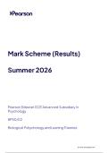 Edexcel AS Level June 2026 Psychology Paper 2 Biological Psychology and Learning Theories Mark Scheme