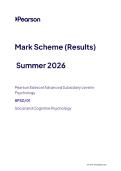 Edexcel AS Level June 2026 Psychology Paper 1 Social and Cognitive Psychology Mark Scheme
