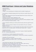 HRM Final Exam &ndash; Unions & Labor Relations&colon; Practice Questions&comma; Answers & Exam Review