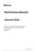 Edexcel A Level June 2026 Business Paper 3 Investigating Business in a Competitive Environment Mark Scheme