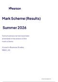 Edexcel A Level June 2026 Business Paper 2 Business Activities Decisions and Strategy Mark Scheme