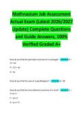 Mathnasium Job Assessment Actual Exam &lpar;Latest 2026&sol;2027 Update&rpar; Complete Questions and Guide Answers&comma; 100&percnt; Verified Graded A&plus;
