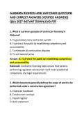 Alabama Business and Law Exam Questions and Correct Answer