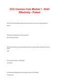 CCC Common Core Module 1 &ndash; Brief Effectively Pretest 2026&sol;2027 &vert; Study Guide&comma; Practice Questions & Verified Answers &vert; Army CCC Exam Prep
