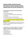 Alabama General Contractor Exam Questions and Correct Answers