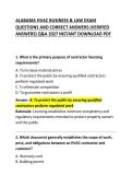 Alabama HVAC Business & Law Exam Questions and Correct Answers