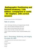 Radiographic Positioning and Related Anatomy&comma; 11th Edition&comma; Lampignano & Leslie &ndash; All chapters  with correct answers