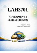 LAH3701 Assignment 1 ANSWERS Semester 2 2026 &lpar;276322&rpar; - Due 31 August 2026