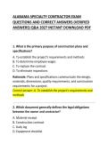 Alabama Specialty Contractor Exam Questions and Correct Answers