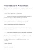 General Standards Pesticide Exam Questions and Answers
