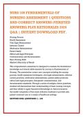 NURS 100 FUNDAMENTALS OF &NewLine;NURSING ASSESSMENT 1 QUESTIONS &NewLine;AND CORRECT ANSWERS &lpar;VERIFIED &NewLine;ANSWERS&rpar; PLUS RATIONALES 2026 &NewLine;Q&A &vert; INSTANT DOWNLOAD PDF&period;
