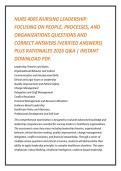 NURS 4005 NURSING LEADERSHIP&colon; &NewLine;FOCUSING ON PEOPLE&comma; PROCESSES&comma; AND &NewLine;ORGANIZATIONS QUESTIONS AND &NewLine;CORRECT ANSWERS &lpar;VERIFIED ANSWERS&rpar; &NewLine;PLUS RATIONALES 2026 Q&A &vert; INSTANT &NewLine;DOWNLOAD PDF&period;