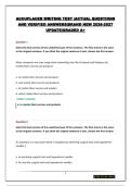 ACCUPLACER WRITING TEST &vert;ACTUAL QUESTIONS AND VERIFIED ANSWERS&vert;BRAND NEW 2026-2027 UPDATE&vert;GRADED A&plus;