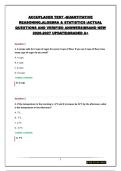 ACCUPLACER TEST -QUANTITATIVE REASONING&comma;ALGEBRA & STATISTICS &vert;ACTUAL QUESTIONS AND VERIFIED ANSWERS&vert;BRAND NEW 2026-2027 UPDATE&vert;GRADED A&plus;