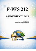 F-PFS 212 Assignment 2 &lpar;COMPLETE ANSWERS&rpar; 2026 - Due 2 September 2026