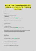 451 Real Estate Finance Exam UPDATED &NewLine;ACTUAL QUESTIONS AND CORRECT &NewLine;ANSWERS