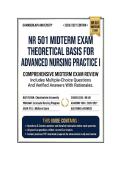 NR 501 midterm exam  Theoretical Basis for Advanced Nursing Practice I Questions And Answers 2026&sol;2027 Chamberlain