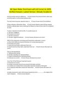 SSI Open Water Final Exam with all Correct & 100&percnt; Verified Answers &vert;Latest Version &vert;Already Graded A&plus;
