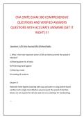 CNA STATE EXAM 300 COMPREHENSIVE &NewLine;QUESTIONS AND VERIFIED ANSWERS &NewLine;QUESTIONS WITH ACCURATE ANSWERS&vert;GET IT &NewLine;RIGHT&vert;&excl;&excl;&excl; 