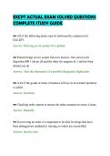 EXCPT ACTUAL EXAM SOLVED QUESTIONS&NewLine;COMPLETE STUDY GUIDE