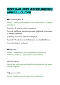 EXCPT EXAM SCRIPT VERIFIED QUESTIONS&NewLine;WITH FULL SOLUTION