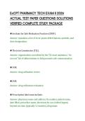 ExCPT PHARMACY TECH EXAM II 2026&NewLine;ACTUAL TEST PAPER QUESTIONS SOLUTIONS&NewLine;VERIFIED COMPLETE STUDY PACKAGE