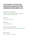 ExCPT PHARMACY TECH EXAM II 2026&NewLine;CERTIFICATION EVALUATION TEST PAPER&NewLine;QUESTIONS SOLUTIONS GRADED A PLUS