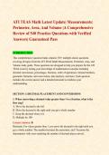 ATI TEAS Math Latest Update&vert; Measurements&colon; Perimeter&comma; Area&comma; And Volume &vert;A Comprehensive Review of 540 Practice Questions with Verified Answers&vert; Guaranteed Pass