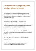 Oklahoma Alarm licensing practice exam questions with correct answers