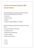 Fire alarm Final Exam Questions With Correct Answers