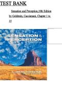 Test Bank for Sensation and Perception&comma; 9th Edition by E&period; Bruce Goldstein&NewLine;